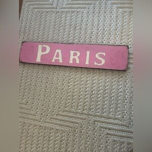 The Bombay Company Paris Pink Retro/Vintage Inspired Distressed Sign Wall Art